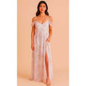 Birdy Grey Maxi Dress Devin Convertible Dress Purple Floral slit Extra Small